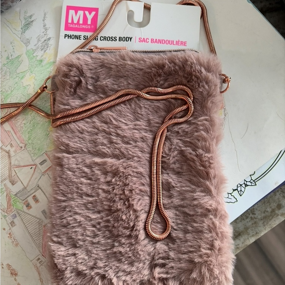 Furry Crossbody Bag - Pink